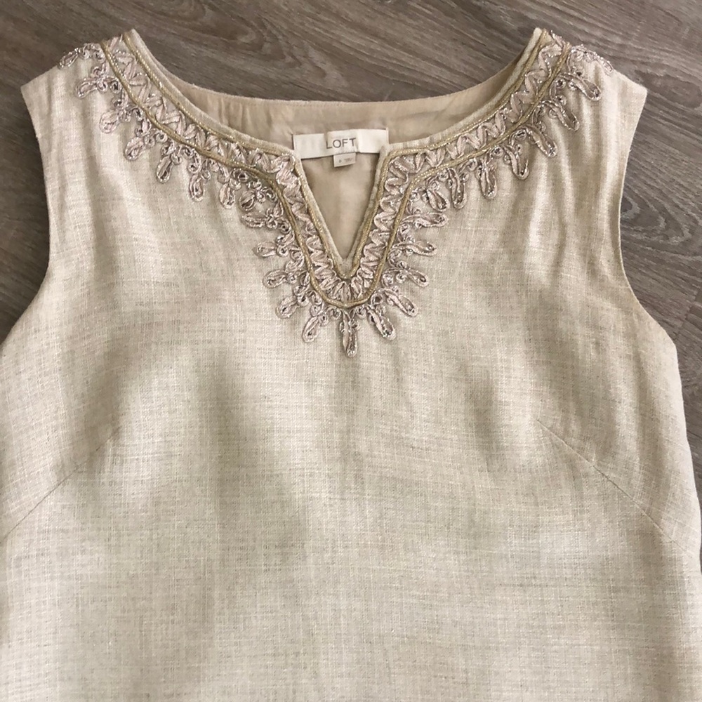 Loft size 8 linen shift dress